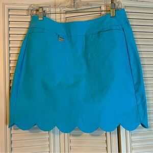 Lulu B Turquoise Scalloped Hem Stretch Skort Tennis Pickleball Golf Size 8